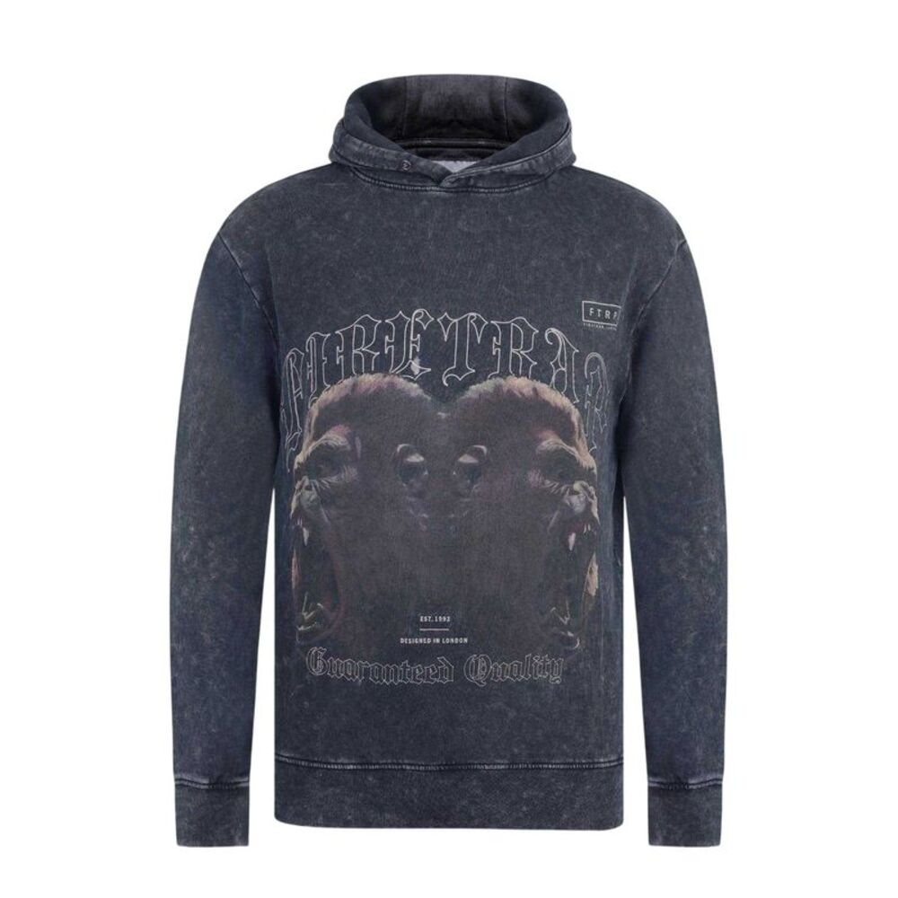 Firetrap Mens Gorilla Hoodie / Acid Black